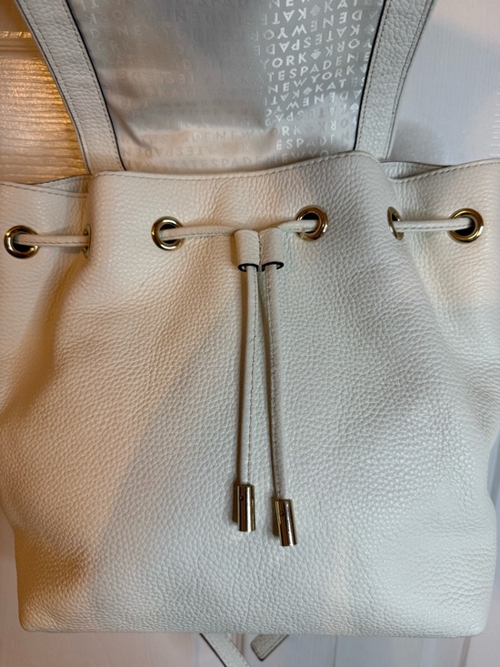 cream leather drawstring backpack Limited Color Edition Star Handmade Detroit Drawstring Backpack with upcycled leather Coach Cream Pebbled Leather Drawstring